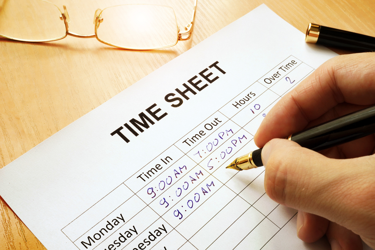 Records work hours in a time sheet. Notestream1